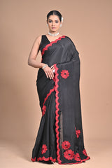 Dori Work on Crepe Silk Saree