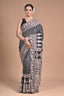 Ajrakh Elegance on Gajji Silk – Hand Embroidered Masterpiece