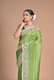 “Meadow Bloom” – Tissue Georgette with With heavy Hand Embroidery