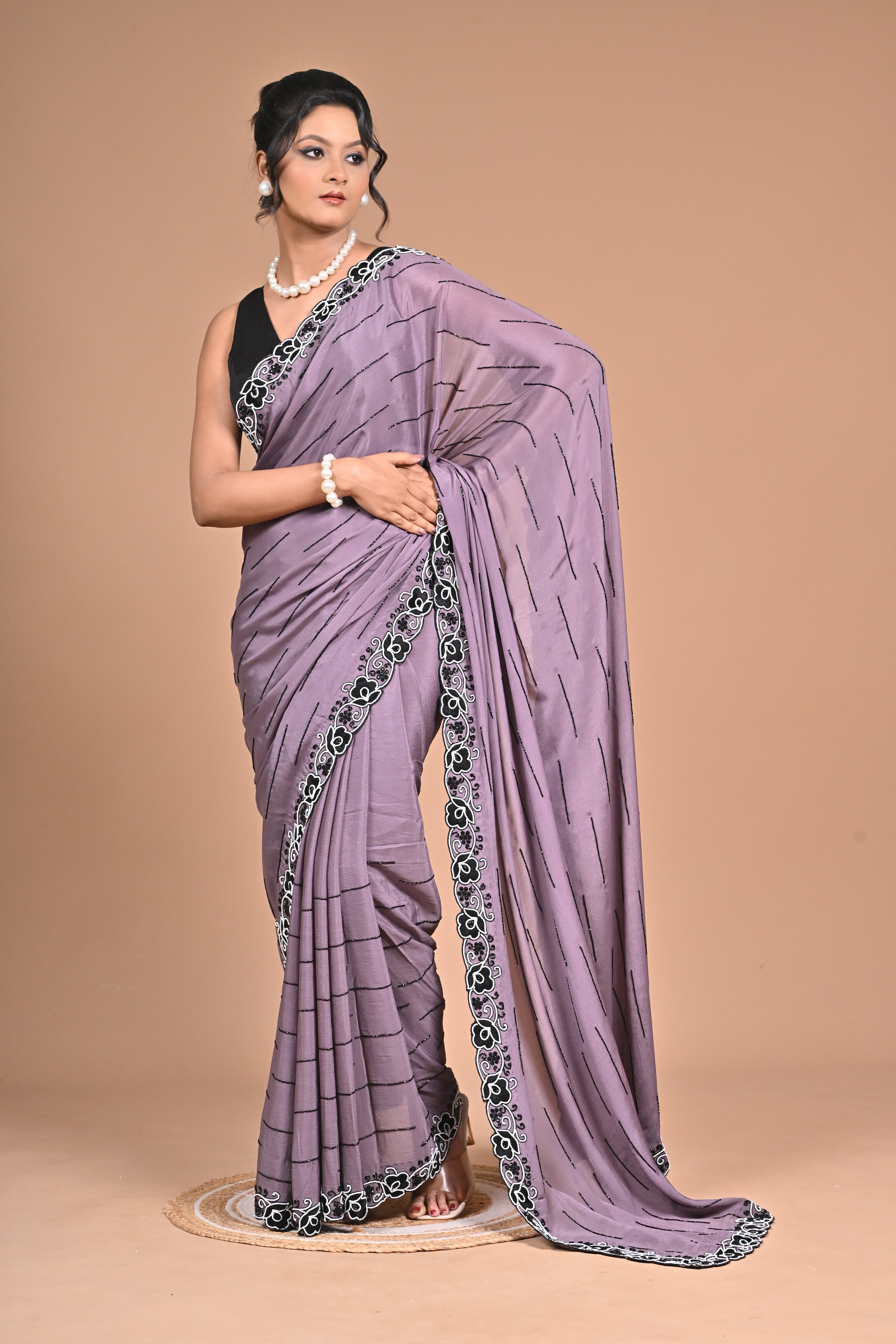 Chinon Crepe saree