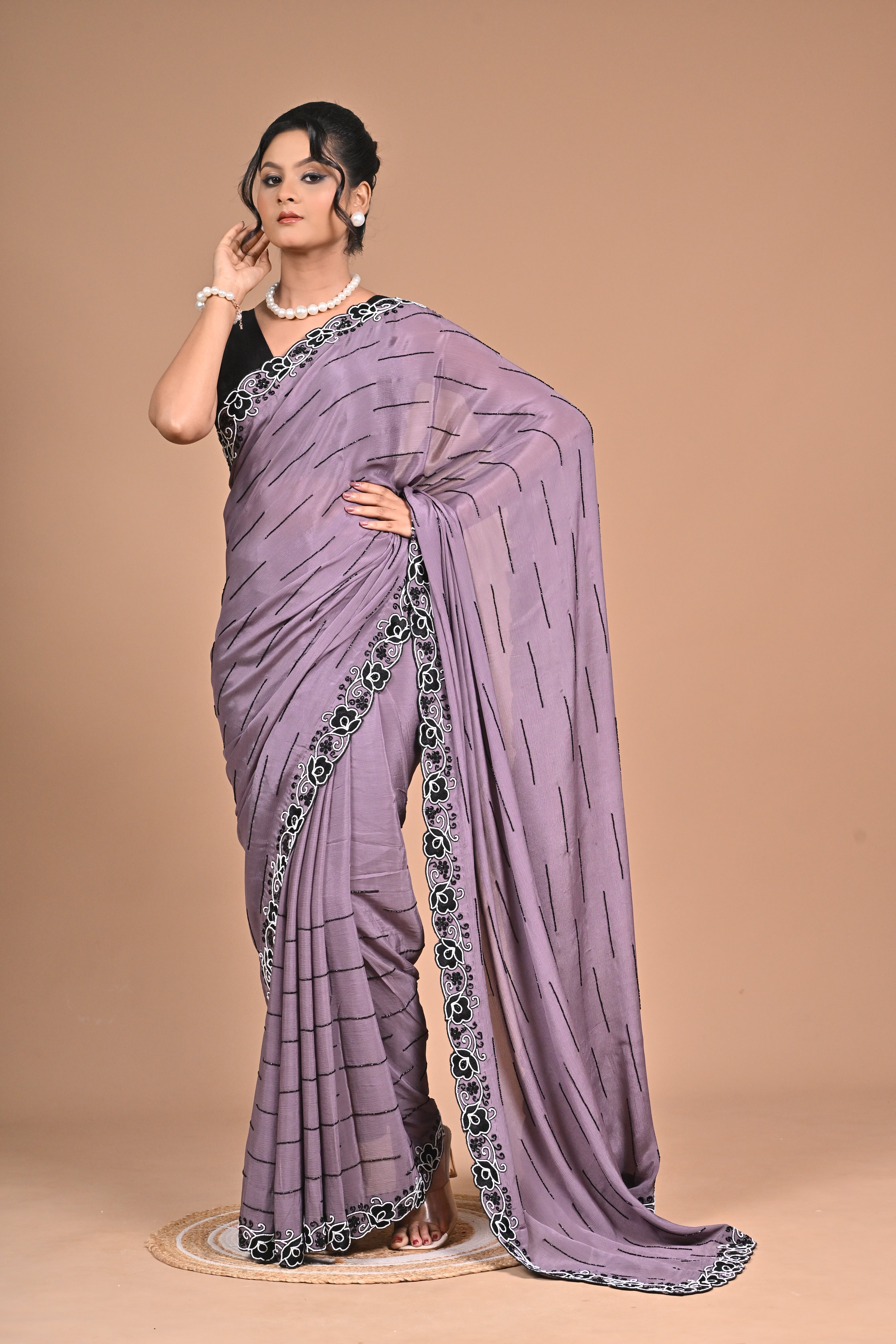Chinon Crepe saree