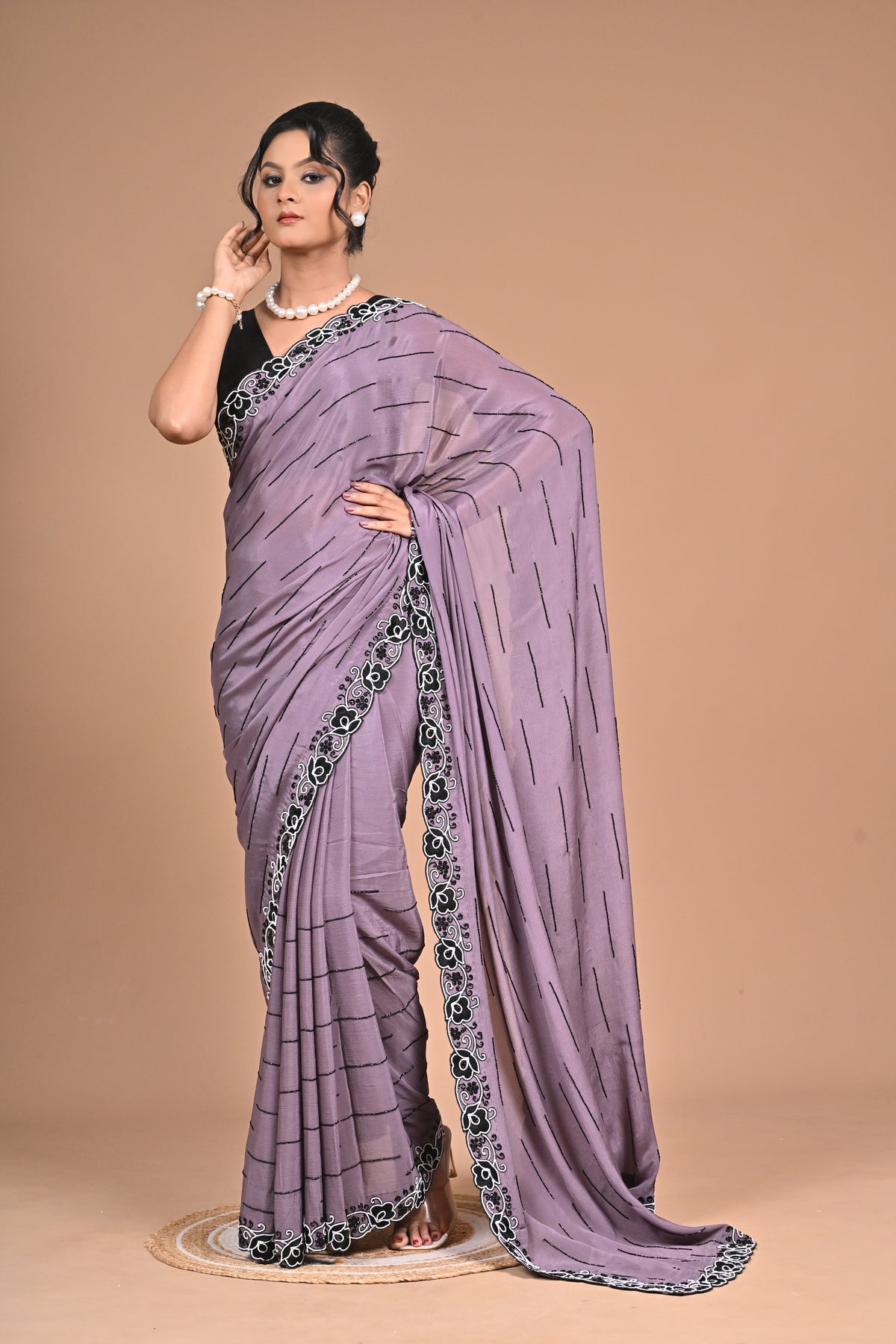Chinon Crepe saree