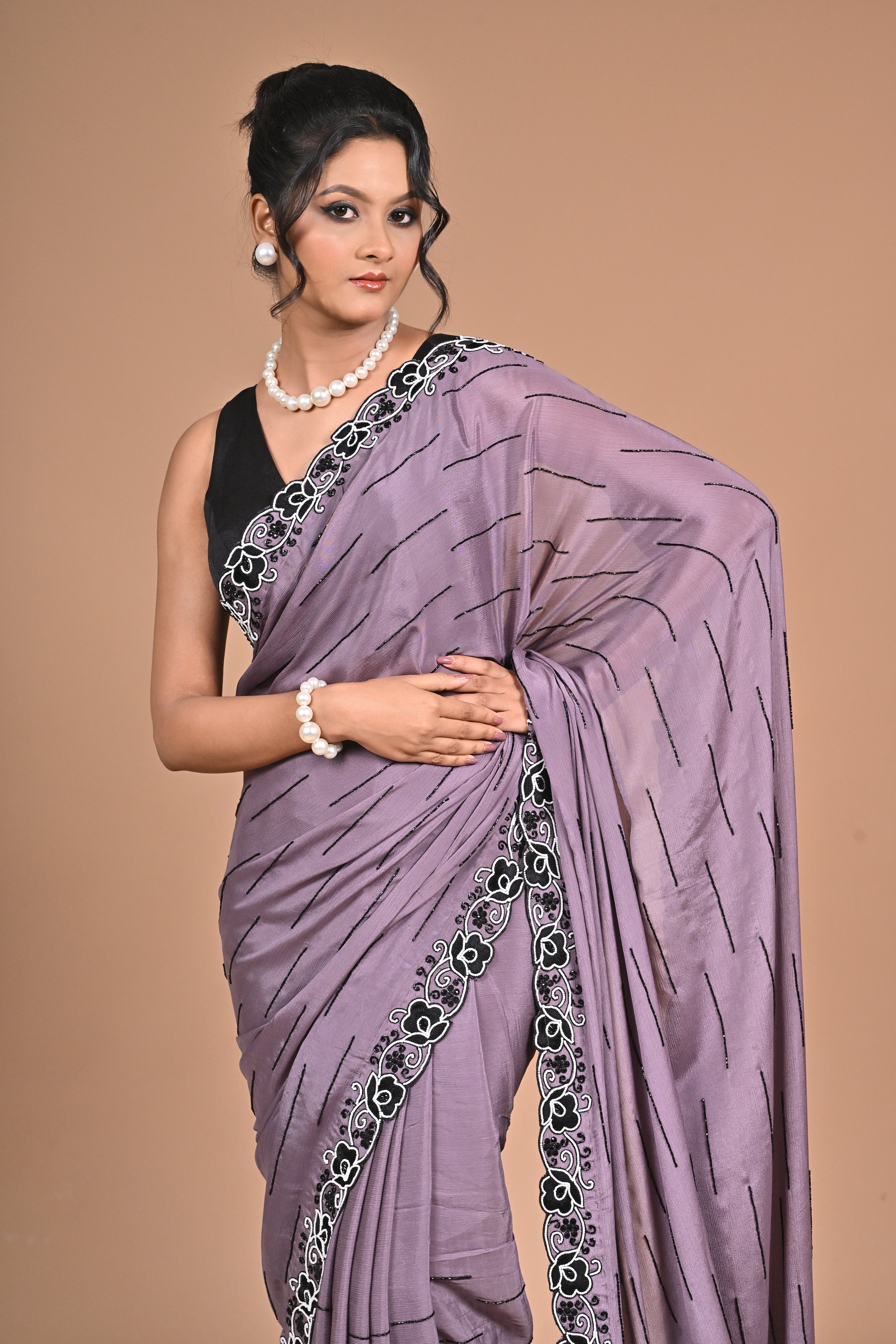 Chinon Crepe saree