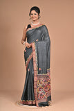 Tusser with Kantha and French Knot embroidery