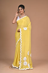Dori Work on Crepe Silk Saree