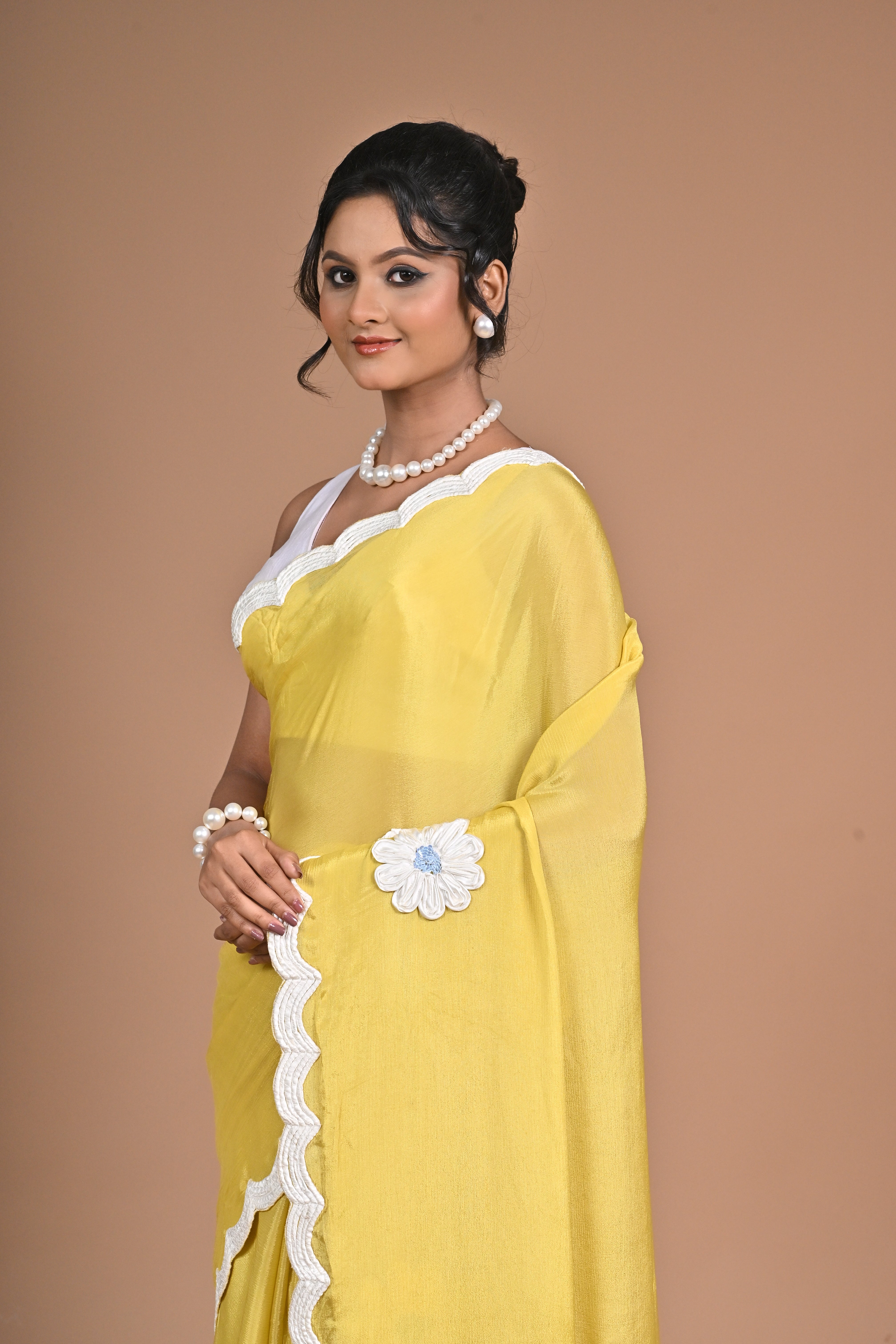 Dori Work on Crepe Silk Saree