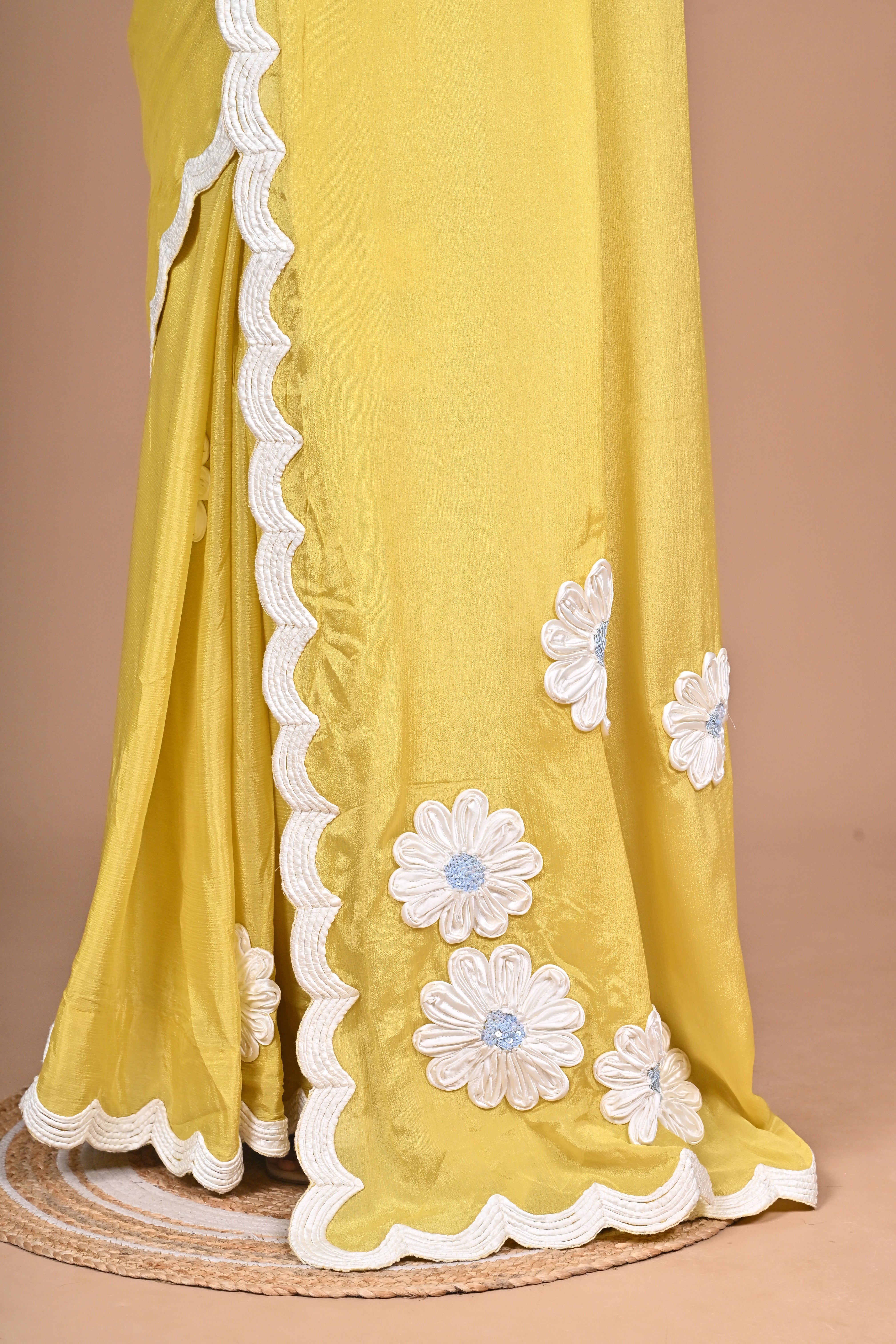 Dori Work on Crepe Silk Saree