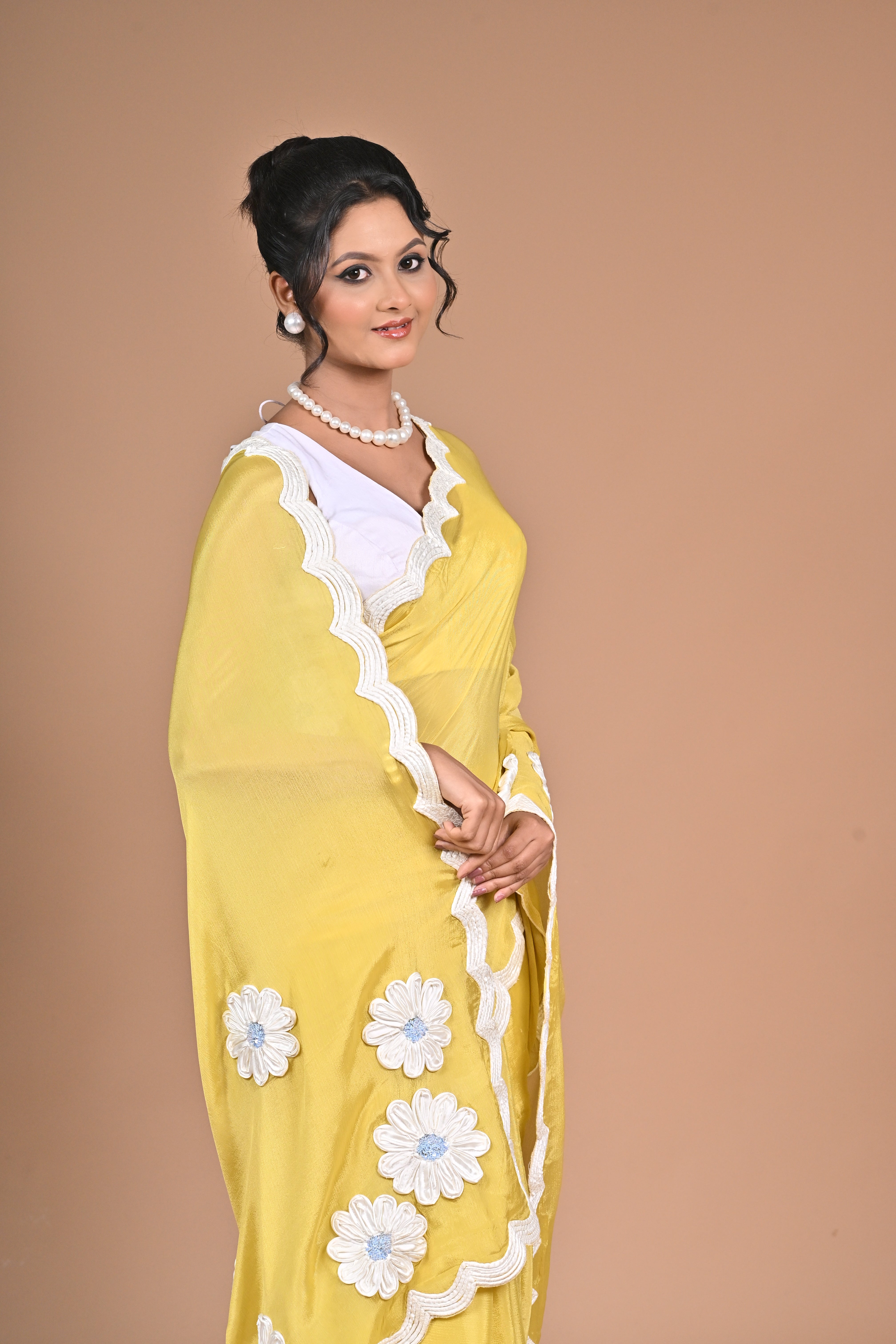 Dori Work on Crepe Silk Saree