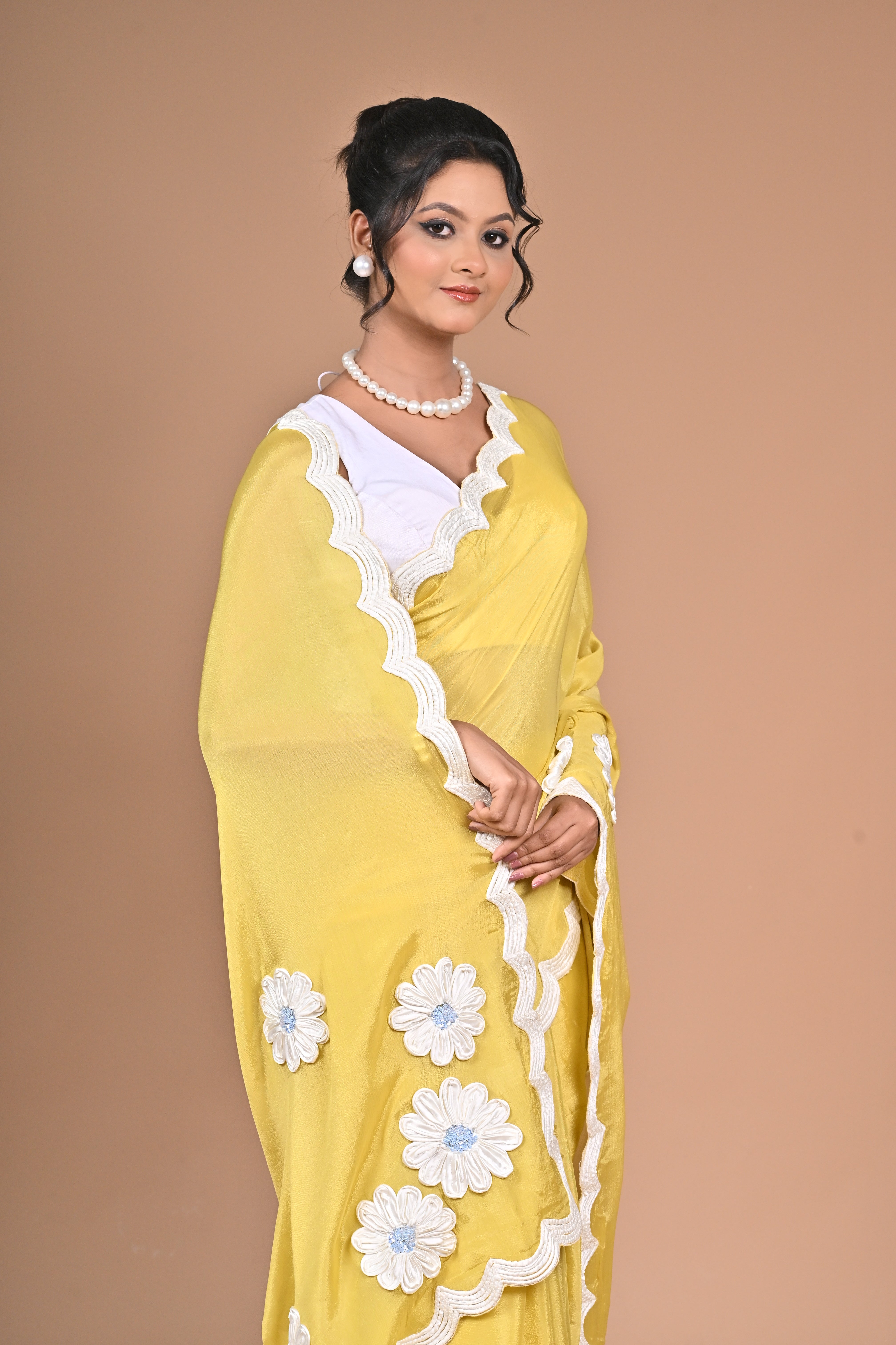 Dori Work on Crepe Silk Saree