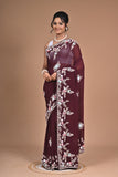 Royal Charm – Georgette Saree with Exquisite Hand Embroidery & Heavy Blouse