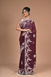 Royal Charm – Georgette Saree with Exquisite Hand Embroidery & Heavy Blouse