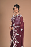 Royal Charm – Georgette Saree with Exquisite Hand Embroidery & Heavy Blouse