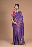 Tusser with Kantha and French Knot embroidery