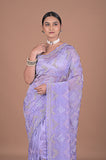 Sequence embroidered on satin organza