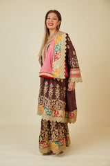 Chinon Sharara Suit with Embroidery