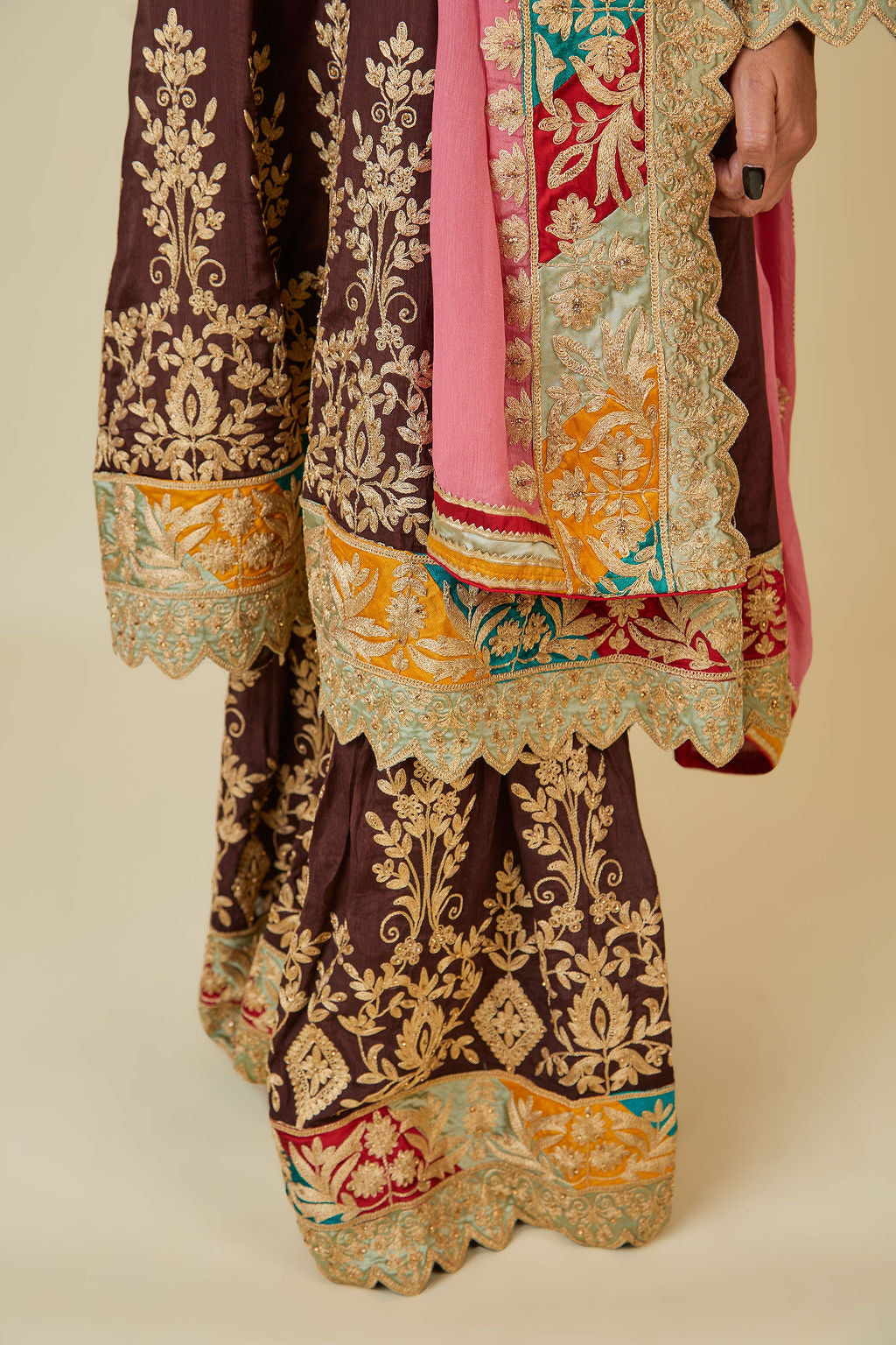 Chinon Sharara Suit with Embroidery