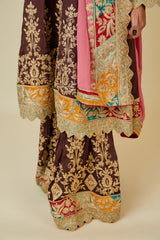 Chinon Sharara Suit with Embroidery