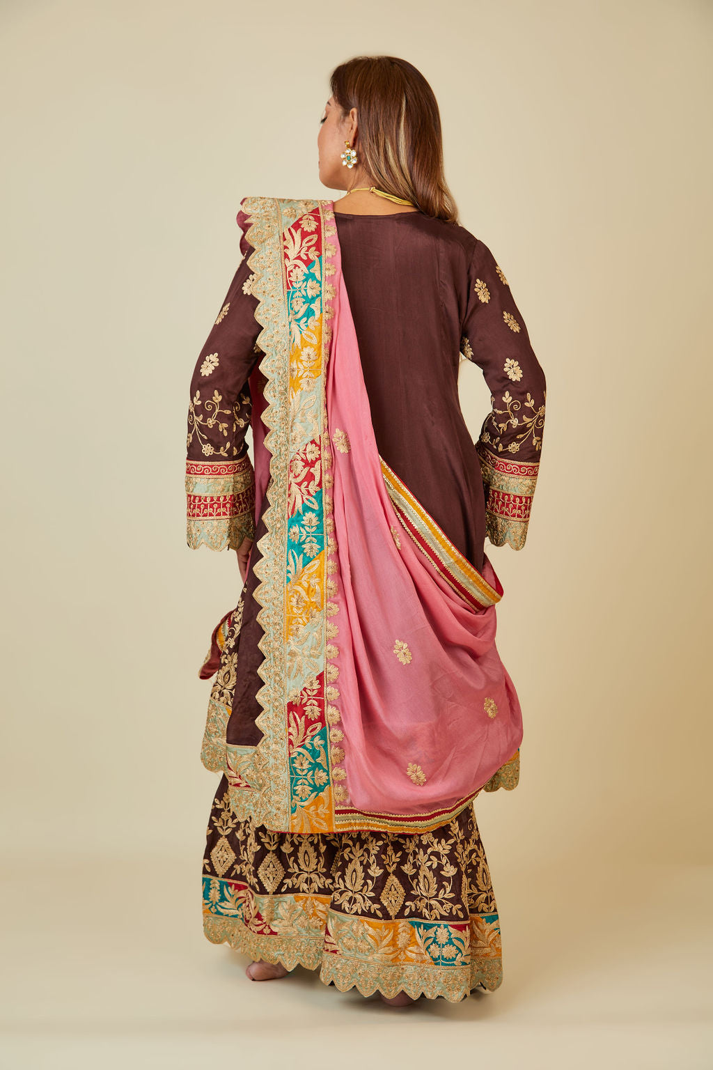 Chinon Sharara Suit with Embroidery