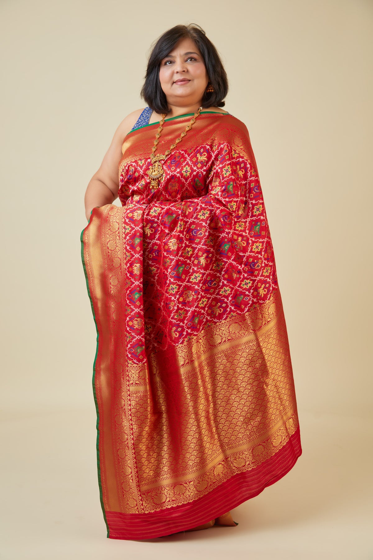 Red Banarsi Organza Saree Main image