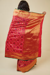 Red Banarsi Organza Saree