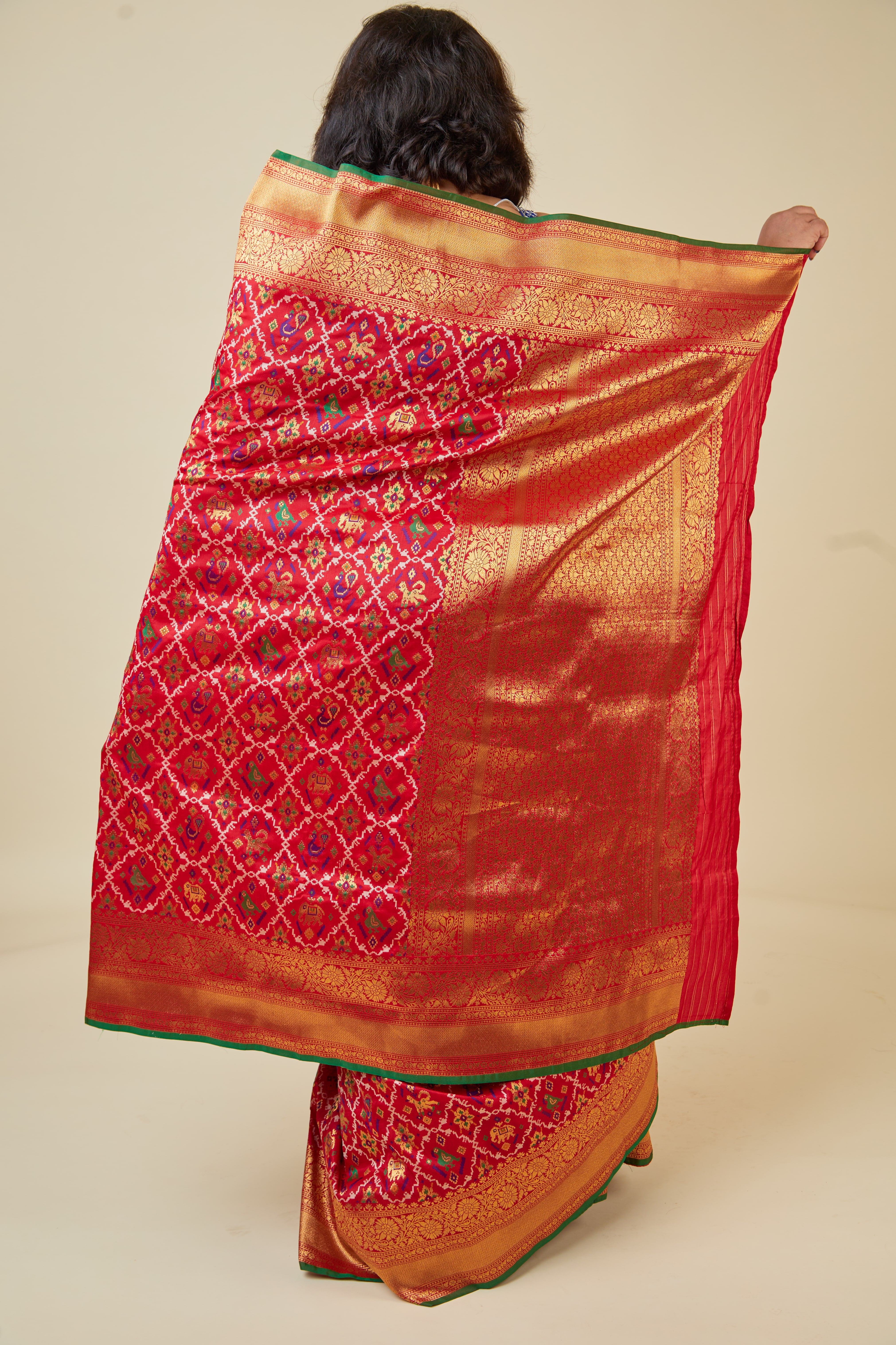 Red Banarsi Organza Saree