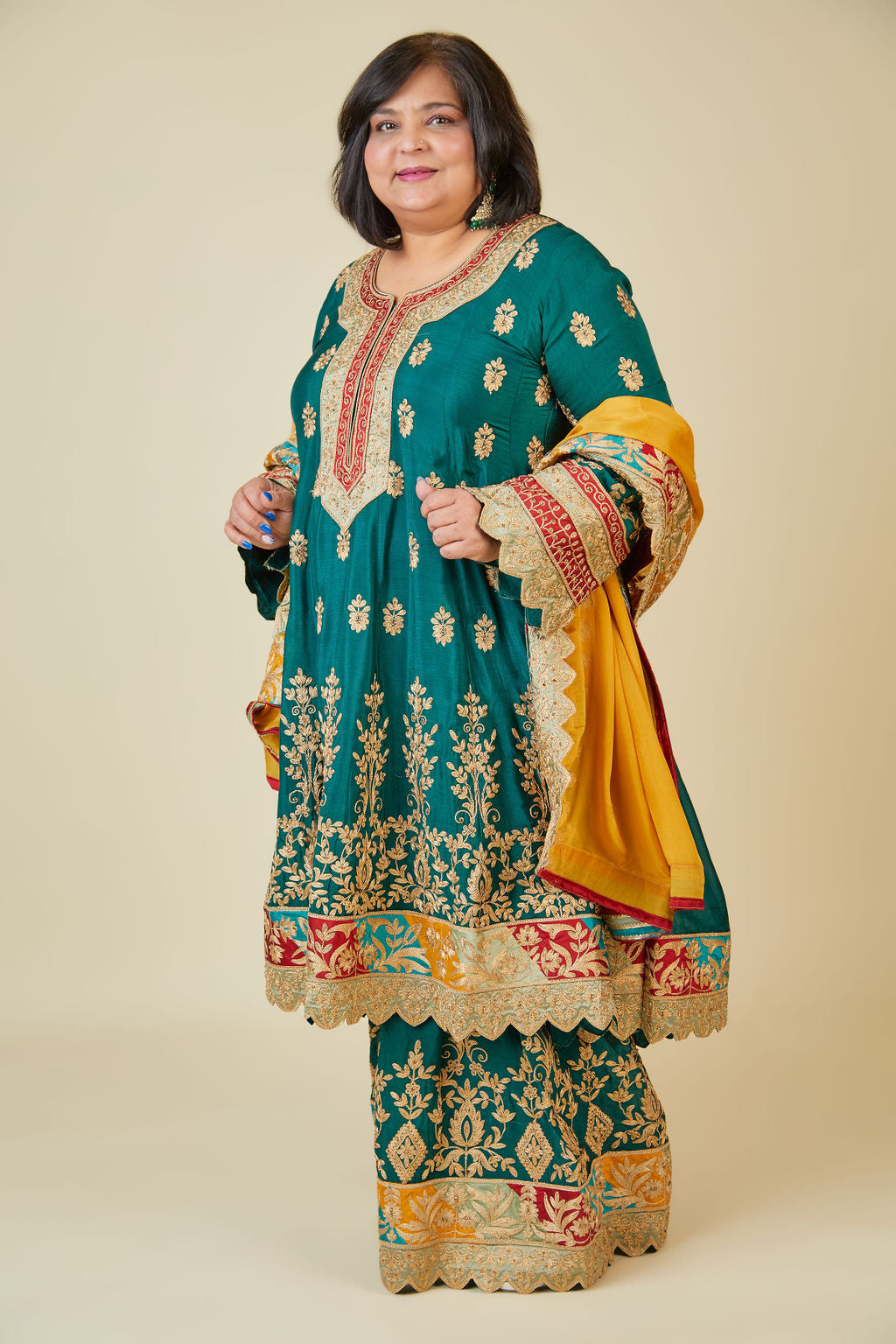 Chinon Sharara Suit with Embroidery