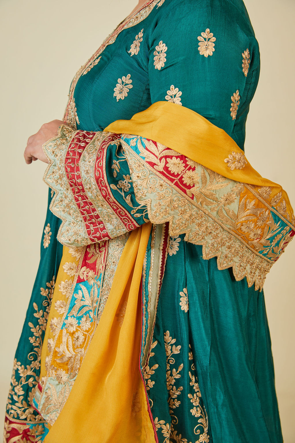 Chinon Sharara Suit with Embroidery