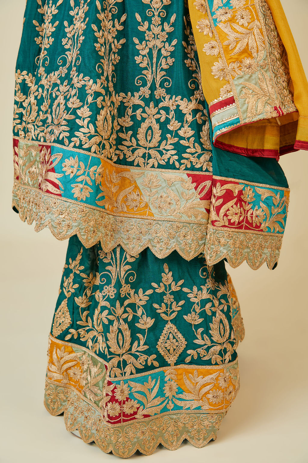 Chinon Sharara Suit with Embroidery