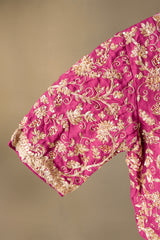 Pink Zardozi work blouse