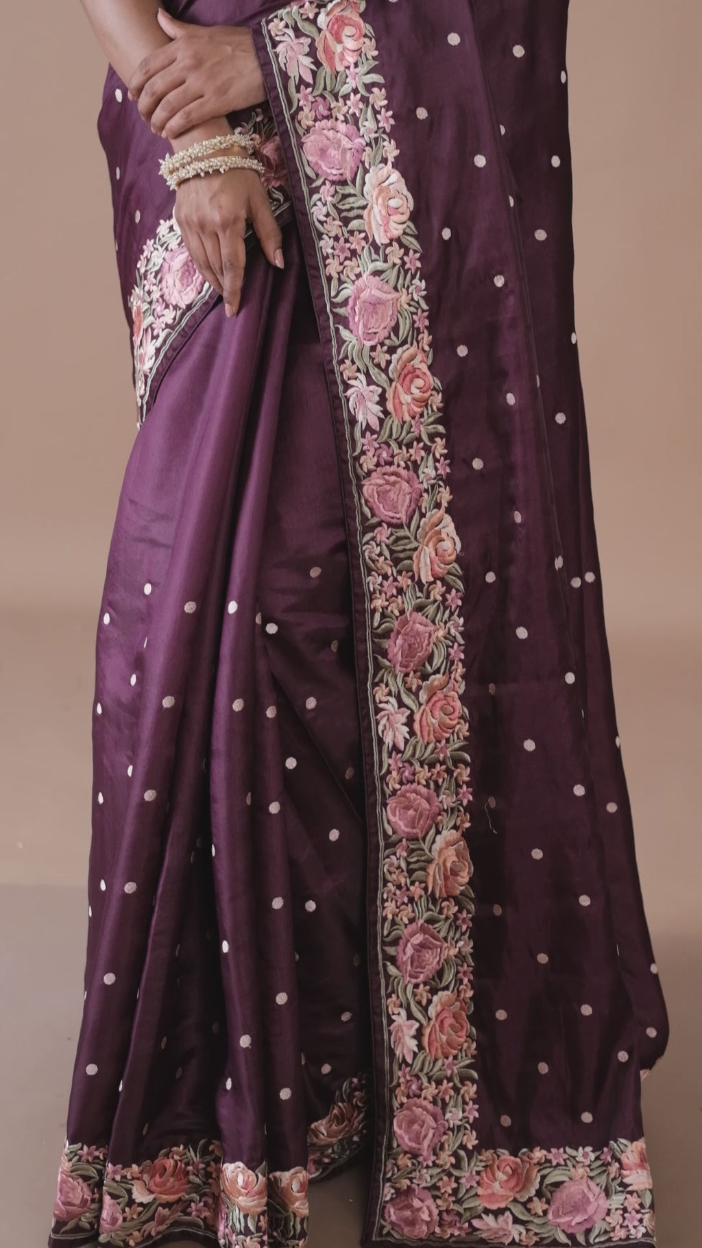Parsi Machine embroidery on Tusser