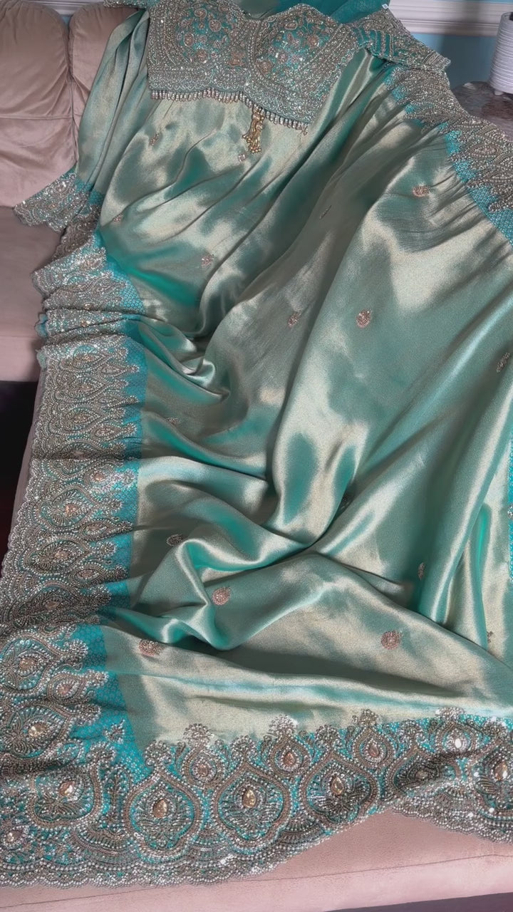 Georgette tissue saree