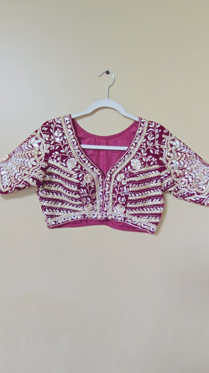Heavy Embroidered blouse with Mirror work Main image