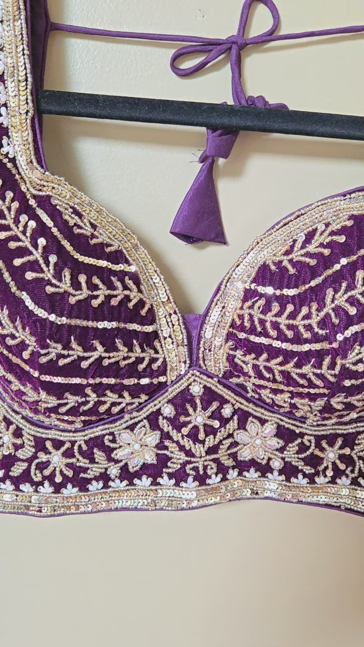 Heavy Embroidered blouse with Mirror work