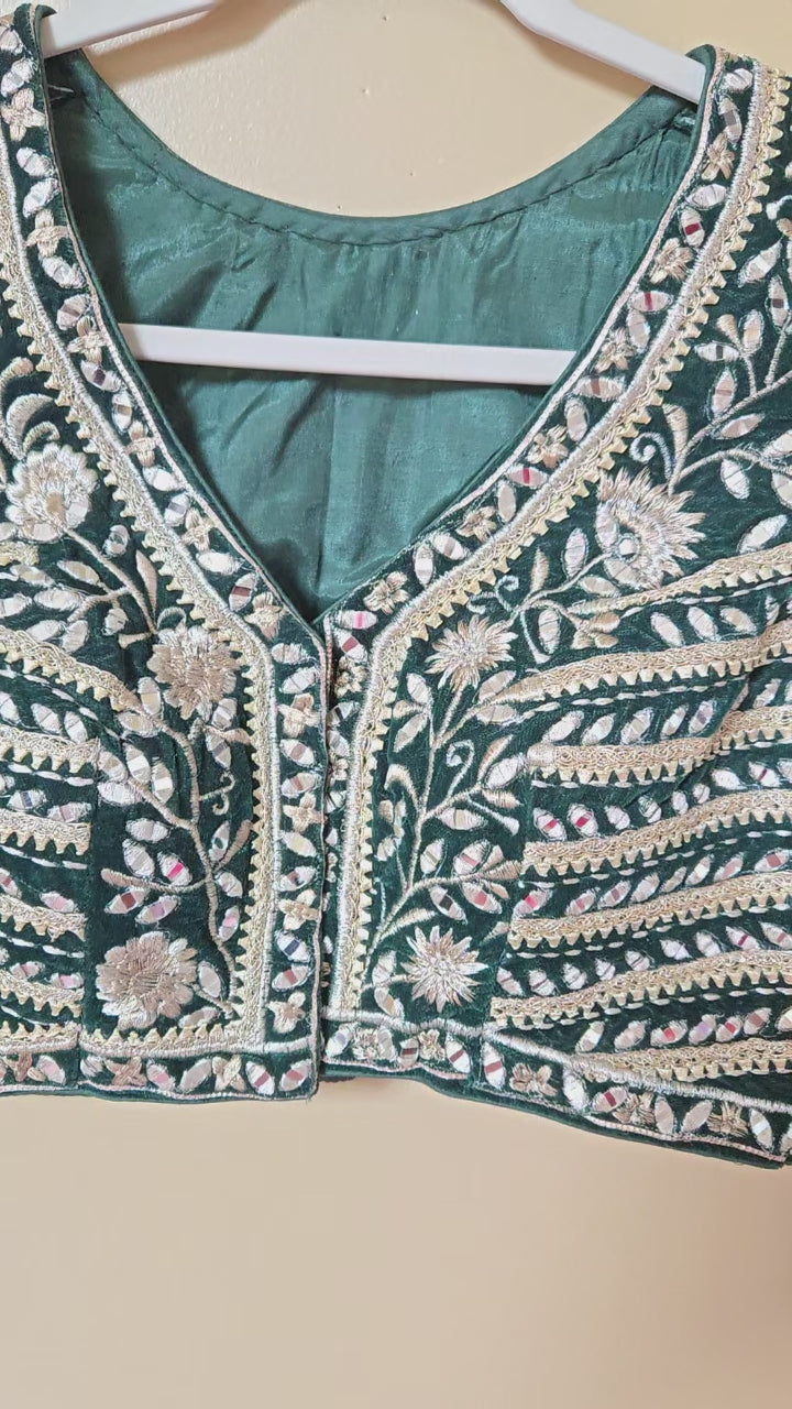 Heavy Embroidered blouse with Mirror work